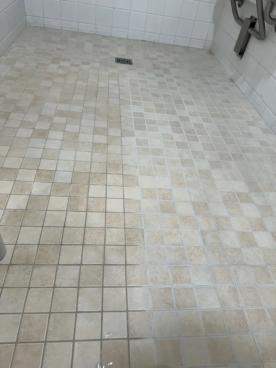Tile and grout restoration project by Optimal