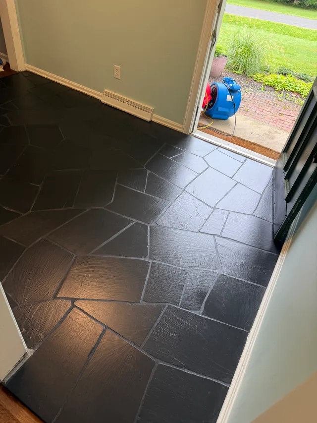 Natural stone floor cleaning and protection project in Bath, Ohio