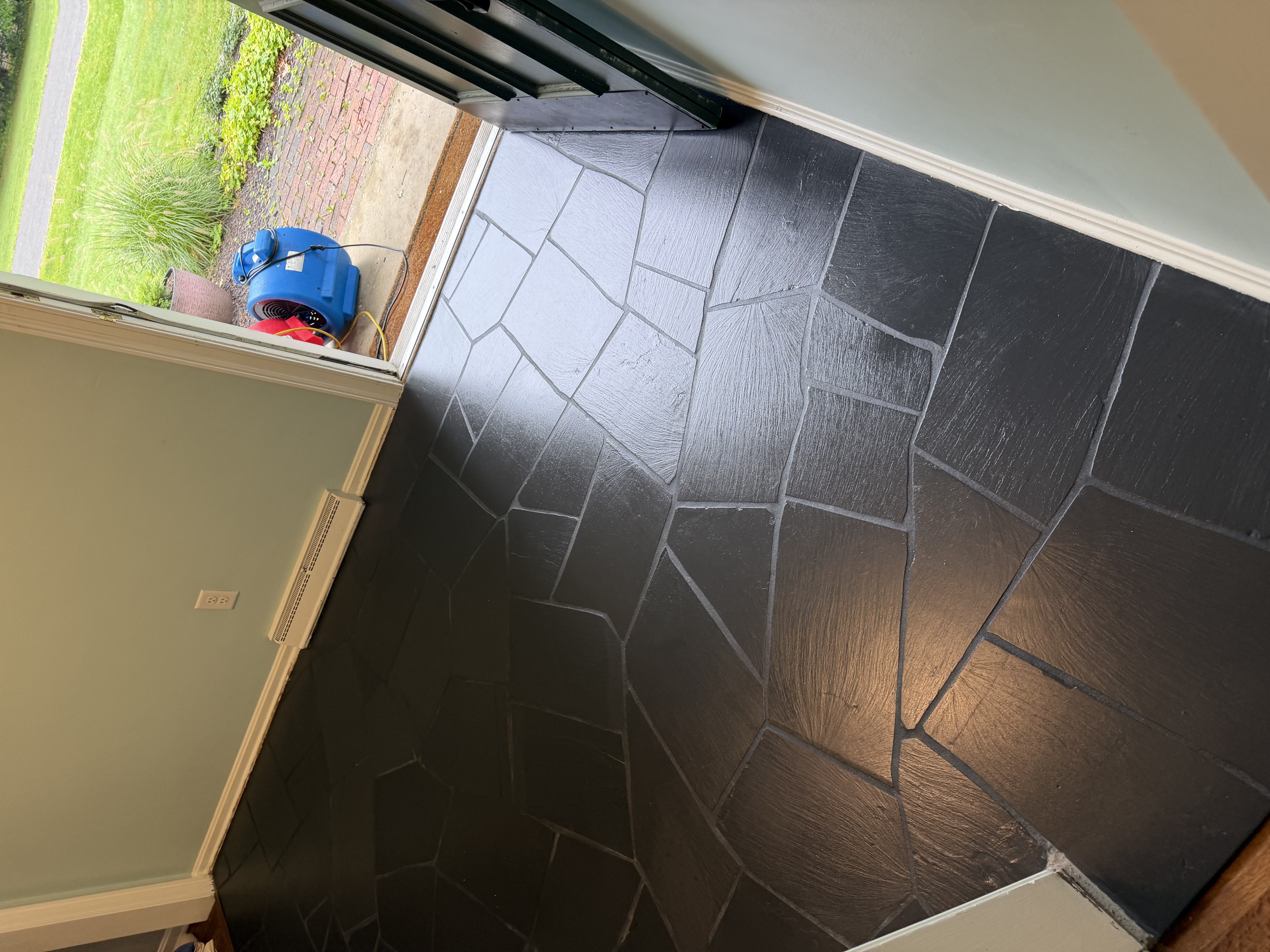 Natural stone floor cleaning and protection project in Bath, Ohio